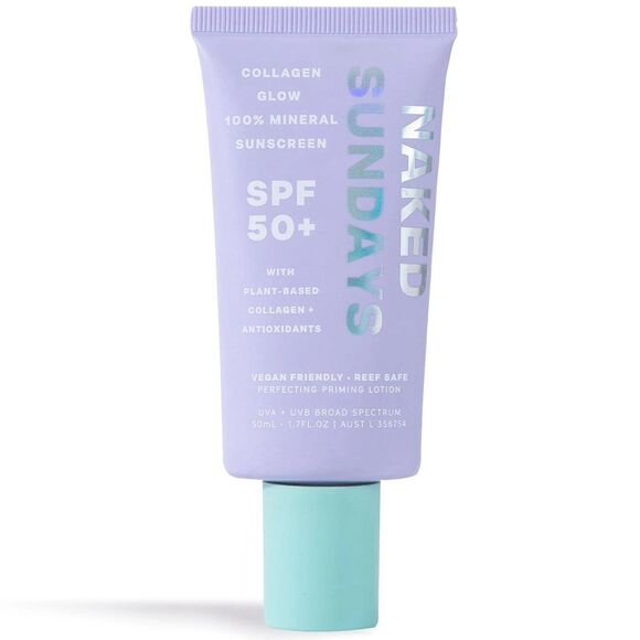 Naked Sundays Collagen Glow 100% Mineral Sunscreen Perfecting Priming SPF 50 - Picture 1 of 8